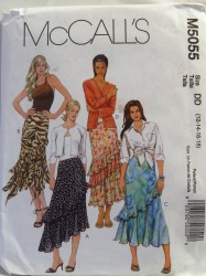5055 McCalls  LONG FLARE FLOUNCE SHAPED SKIRT CONTRAST OR NOT PATTERN 4-10 OR 12-18 UNCUT CHOICE